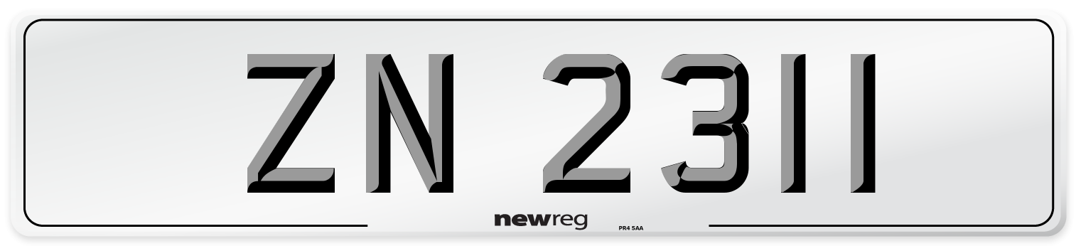 ZN 2311 Number Plate from New Reg